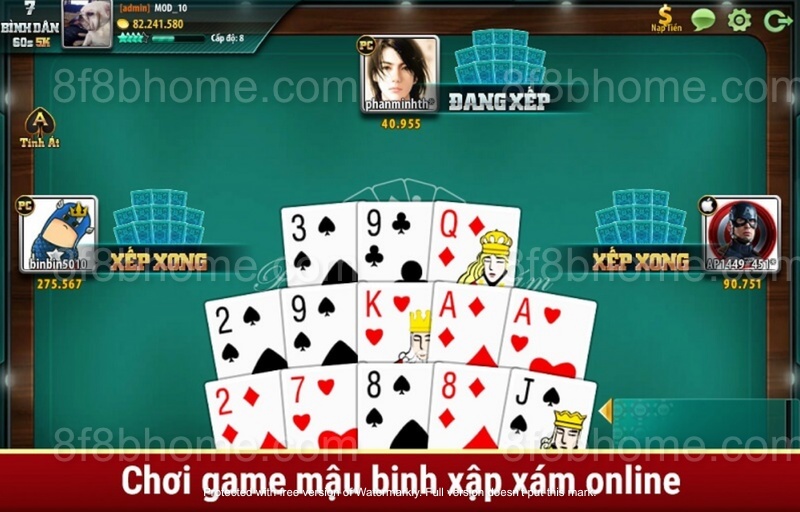 Game Mậu Binh có từ 2 - 4 người chơi