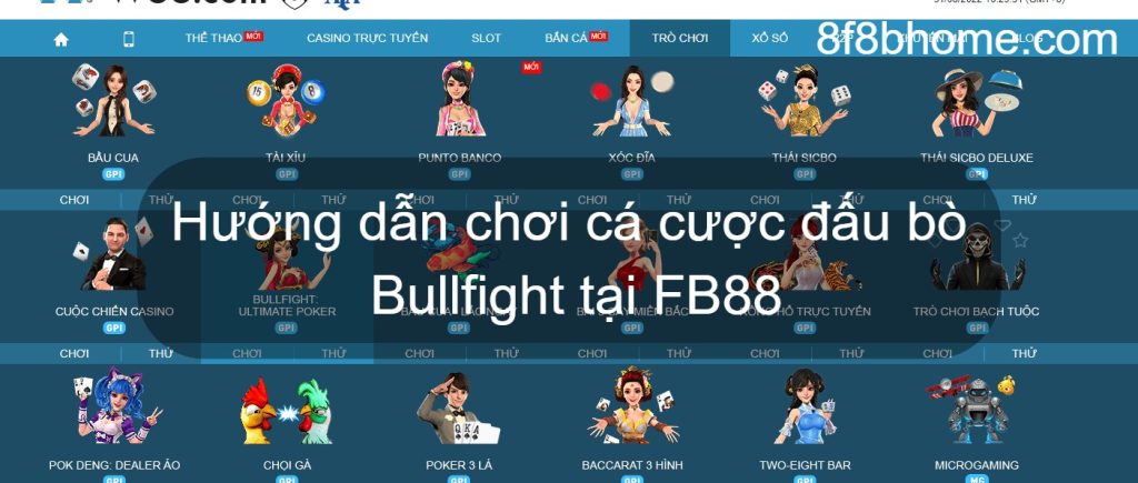Hướng dẫn chơi cá cược đấu bò - Bullfight tại FB88